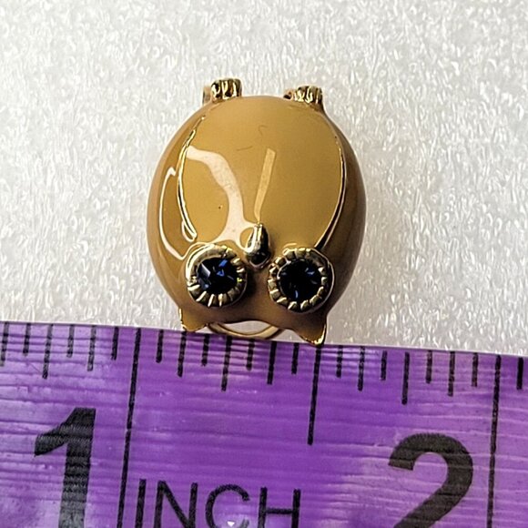 Tan Brown Owl Earrings - Picture 6 of 8